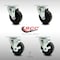 Service Caster 4 Inch SS Phenolic Swivel Top Plate Caster Set with 2 Brakes SCC-SS20S414-PHS-2-TLB-2 - alternate 1